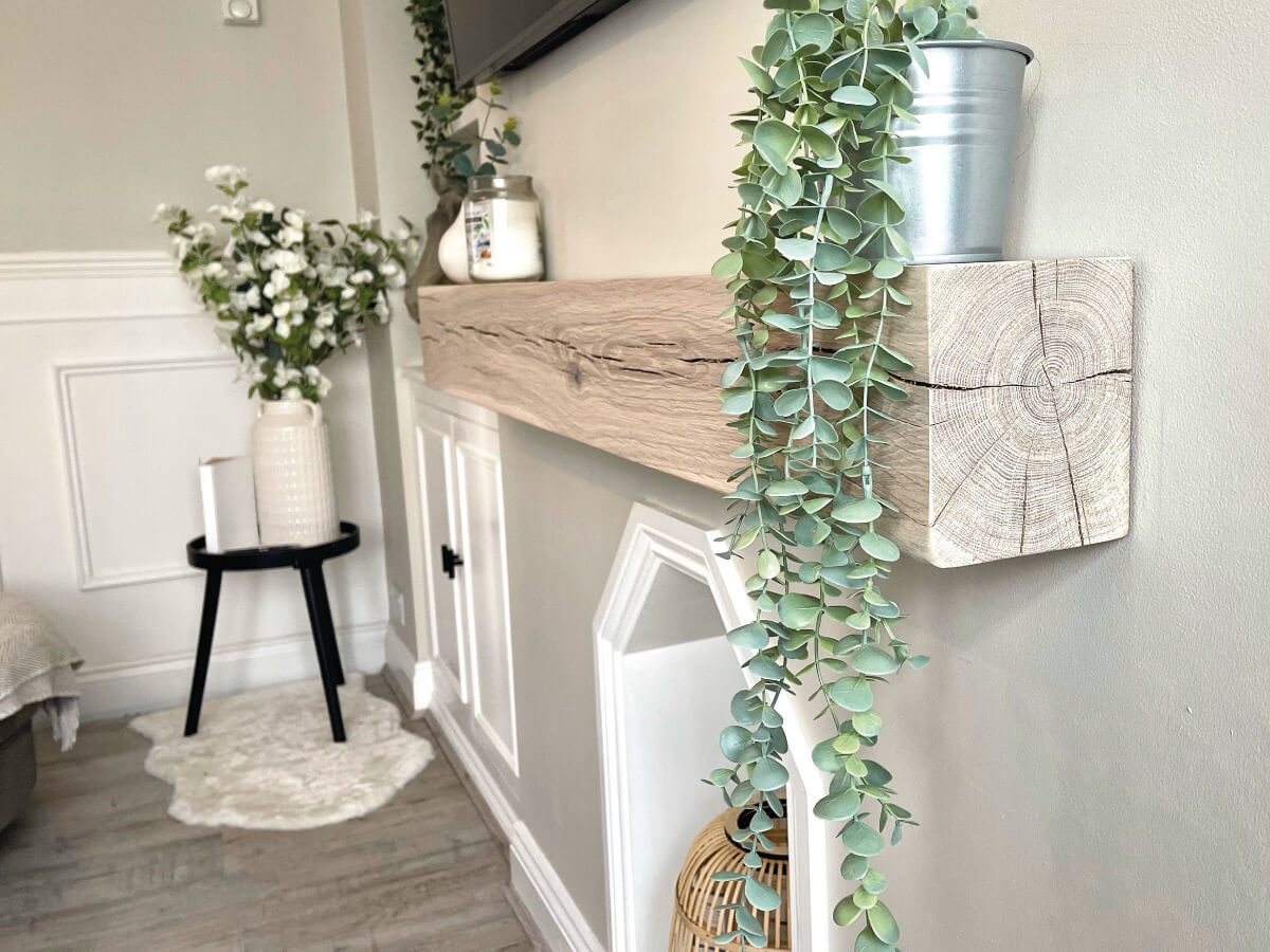 Classic Oak Fireplace Mantel - White Finish