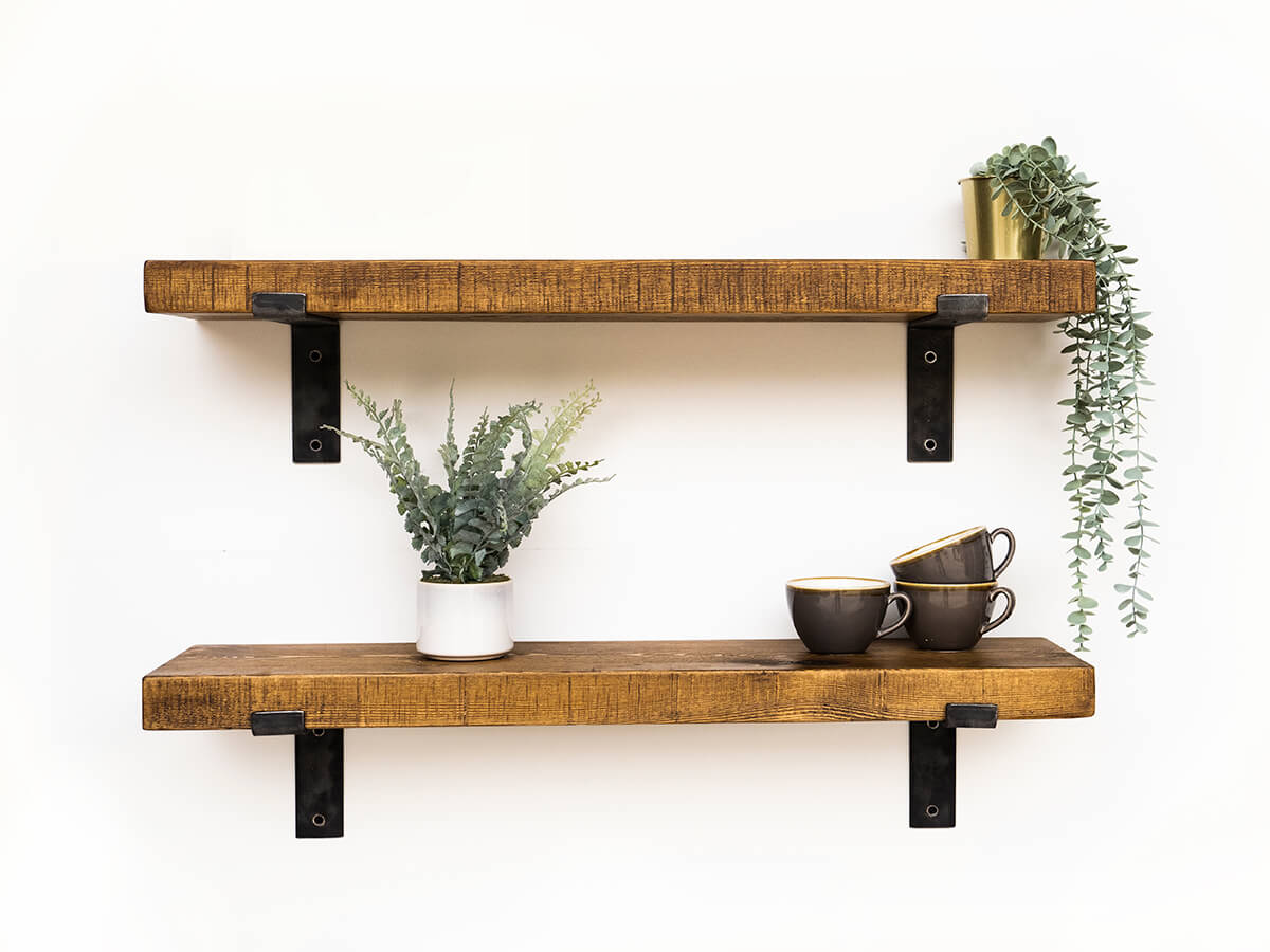 Rustic Bracket Shelf - Rugger Brown