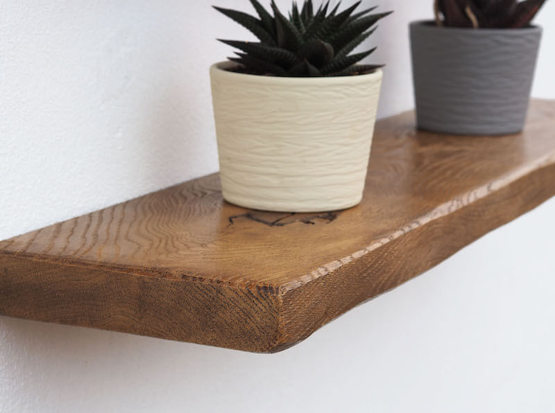 Rustic Oak Floating Shelf *Aged* - Rugger Brown Finish
