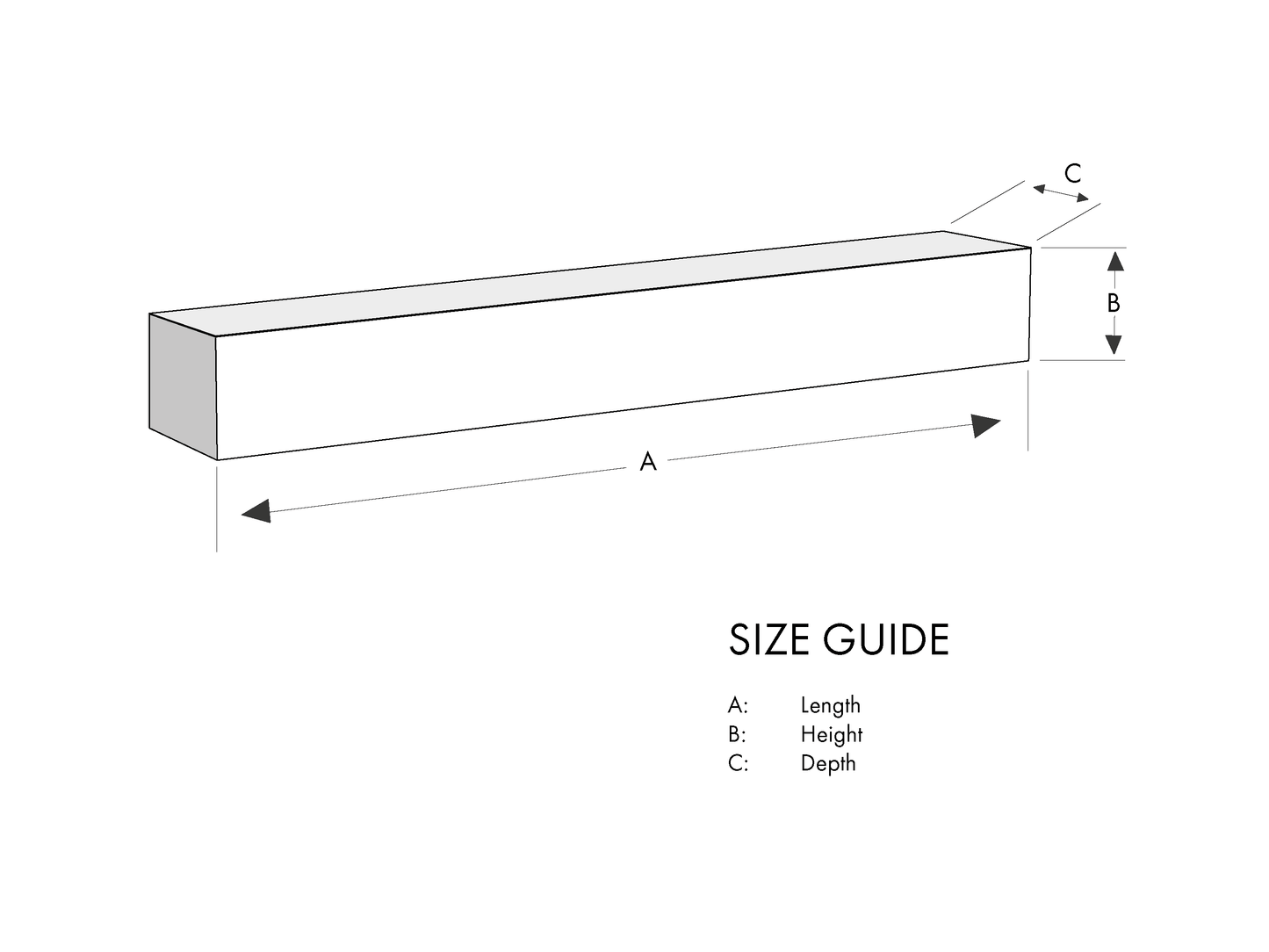 Size Guide - Oak Beams