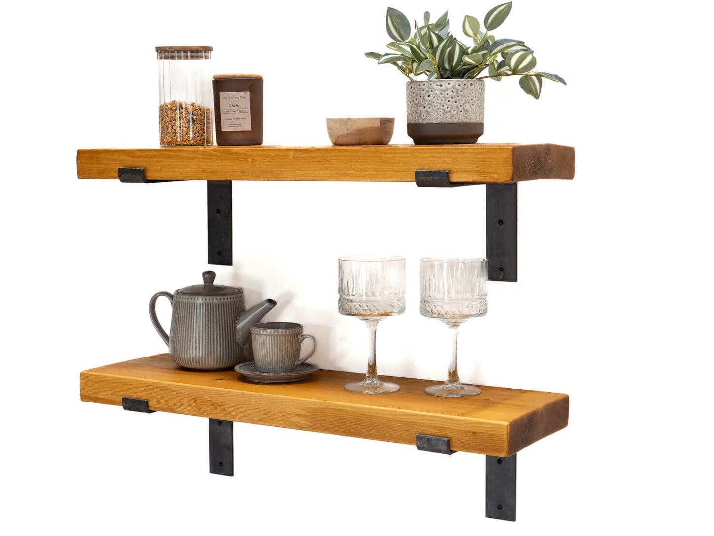 Rustic Bracket Shelf - Antique Pine