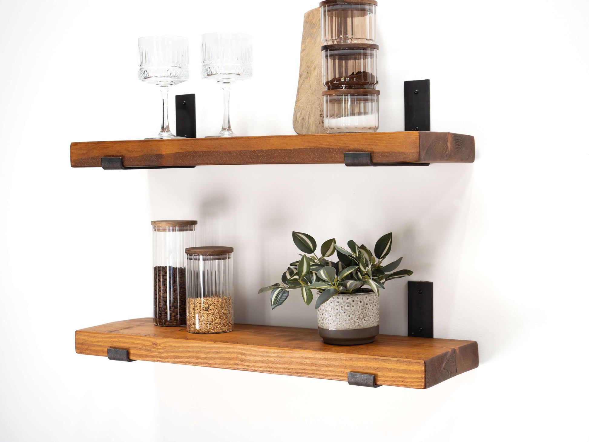 Rustic Bracket Shelf - Medium Oak