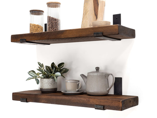 Rustic Bracket Shelf - Walnut