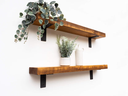 Rustic Bracket Shelf - Medium Oak