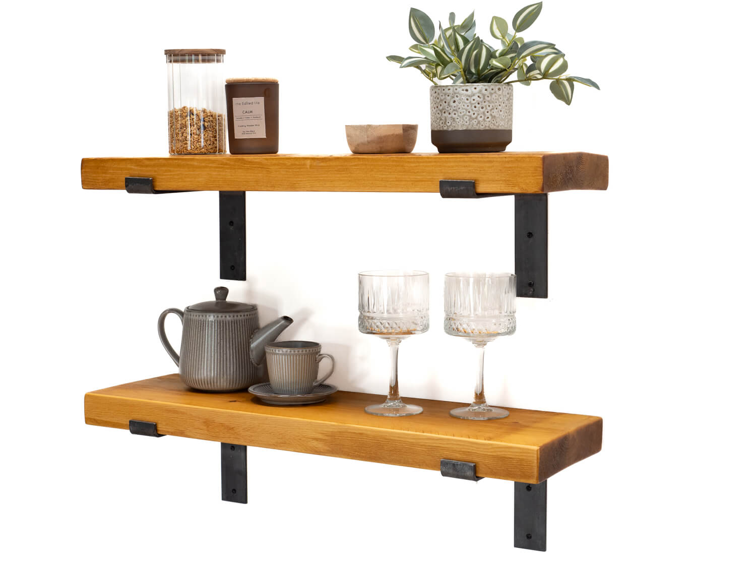 Rustic Bracket Shelf - Antique Pine