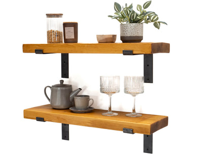 Rustic Bracket Shelf - Antique Pine