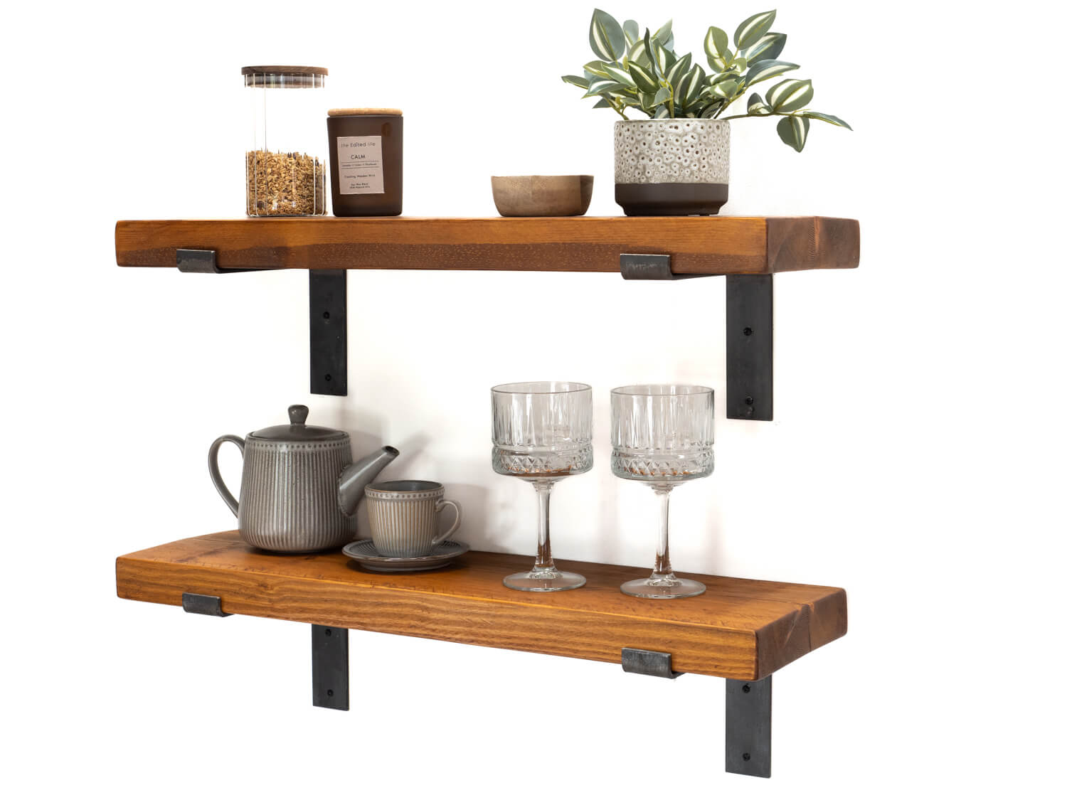 Rustic Bracket Shelf - Medium Oak