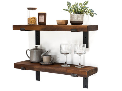 Rustic Bracket Shelf - Walnut