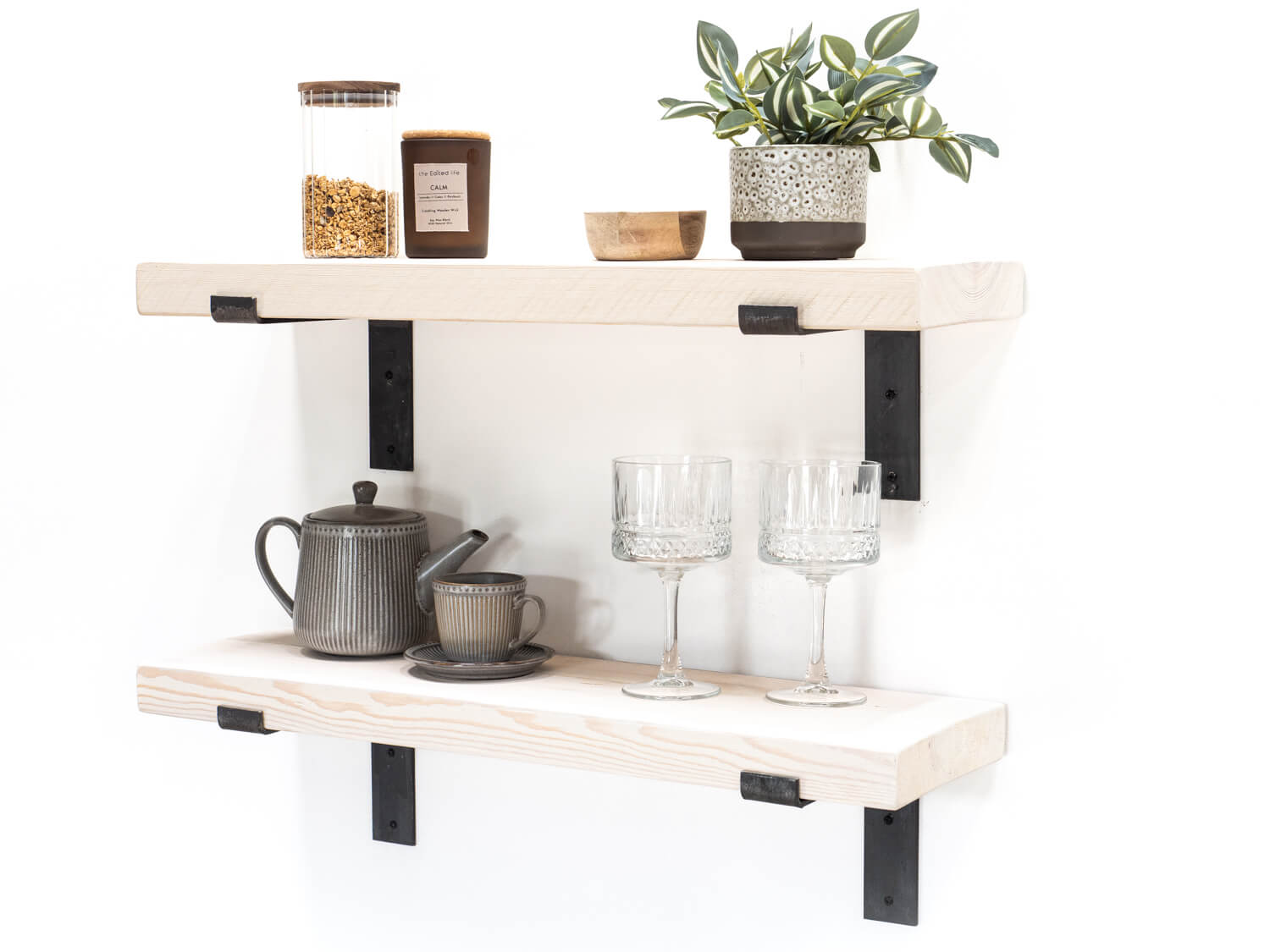 Rustic Bracket Shelf - White