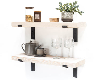 Rustic Bracket Shelf - White