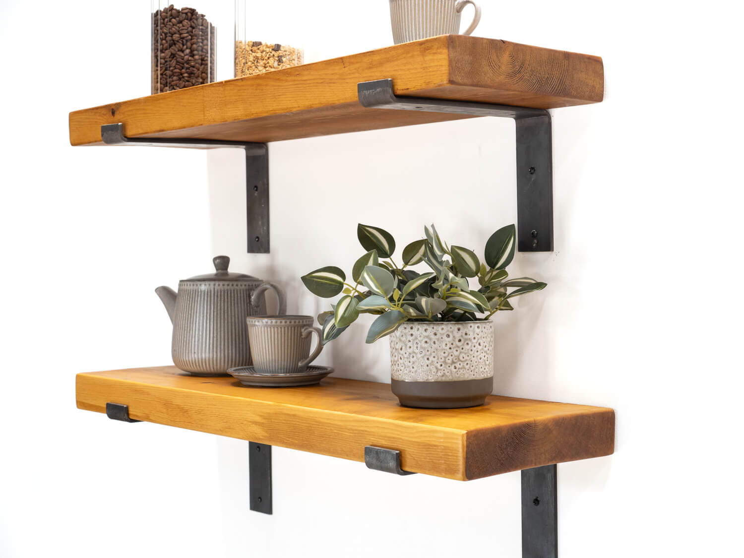 Rustic Bracket Shelf - Antique Pine