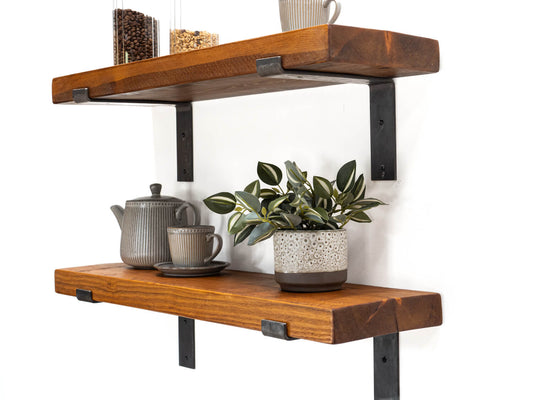 Rustic Bracket Shelf - Medium Oak